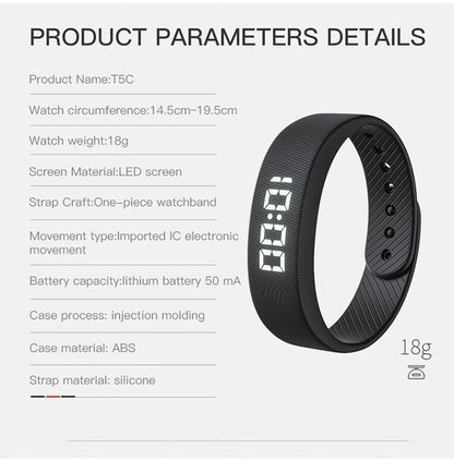 Gosasa Lightweight LED Digital Sport Watch Splash Resistant Pedometer with Vibrating Alarm USB Rechargeable Silicone Wristband for Men & Women (White) - color: White