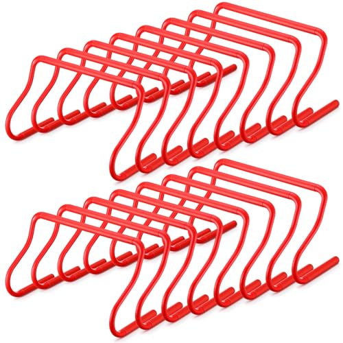 Seenelling 16 Pcs 12" Speed Agility Training Hurdles Large Size Detachable Agility Hurdles Hurdles Training Equipment Set for Athletes Soccer Basketball - color: Red