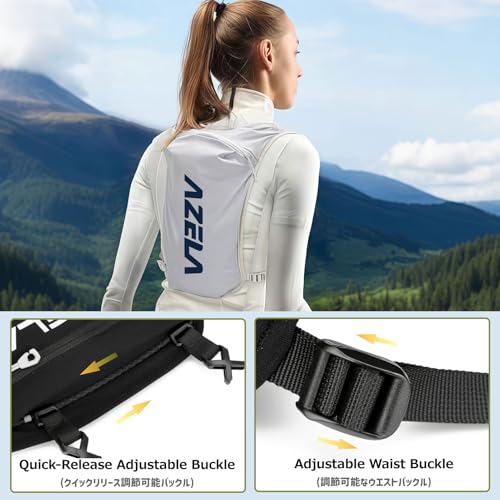 Azarxis Running Water Bottles Flask BPA Free Leakproof Hydration Vest Packs Waist Belt Replacement for Triathlon Marathon Hiking Cycling Climbing Runner - color: #1 Black (7L) with a 1.5L White Water Bladder
