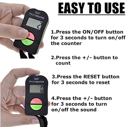 TOPTIE 2 PCS Electronic Counters, Digital Tally Counter with Lanyard - color: Mixed