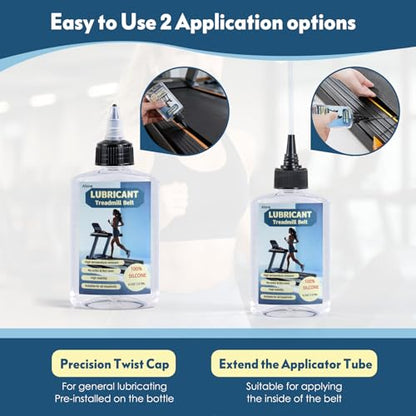 Premium Quality 100% Pure Silicone Treadmill Belt Lube High Temperature Resistant Stable Lube with Rigid Application Tube Easy to Use Suitable for Most Treadmills