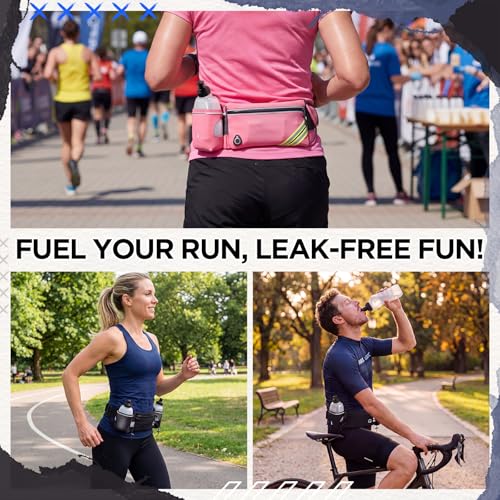 4 Pack 9.5 oz Running Belt Replacement Water Bottles Handheld