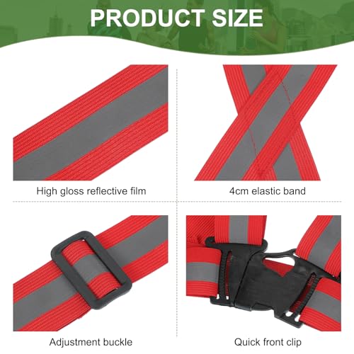 PATIKIL Reflective Safety Vest, Hi-Vis Safety Vests, Adjustable High Visibility Reflective Strips for Traffic Control - color: Red