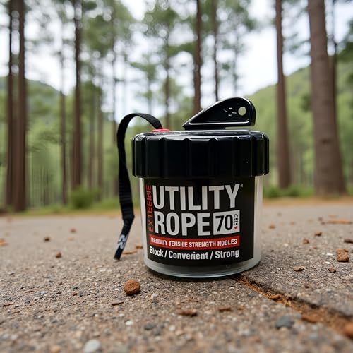 Rapid Rope Canister, 70ft Black Tactical Paracord, 1100lb Test, USA Made - size: 70ft, style: Black