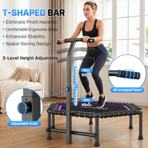 ANCHEER 50'' Trampoline-Fitness Rebounder for Adults-Indoor/Home - color: Purple