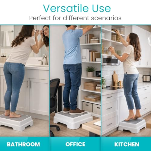 Vive Bath Shower Step Stool (4.5") - Slip Resistant, Stackable