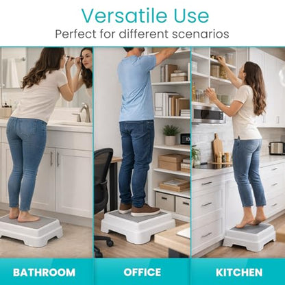 Vive Bath Shower Step Stool (4.5") - Slip Resistant, Stackable