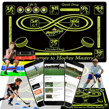 Hockey Training Equipment, Non-Slip Dribbling Training Mat, Field Trainer - size: 31"*47"
