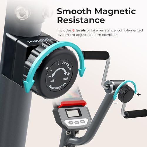 Sunny Health & Fitness Smart Magnetic Recumbent Bike for Home Cardio - color: Gray