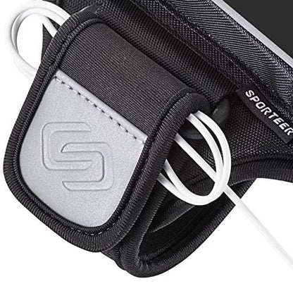 Sporteer Velocity V8 Running Armband - Fits Large Cases - Slim No-Bounce Holder for iPhone 17/16/15 Pro Max & Plus, Galaxy S26+/S25+, Pixel 10 Pro XL - Large-Format Modular Fitness Case - size: M/L Straps