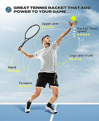 HIRALIY 27-Inch Tennis Racket for Adults with Ball and Carry Bag - color: Black