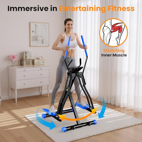 OWLSKY Air Walk Elliptical Exercise Machine for Home Gym – Full-Body Cardio Cross Trainer Glide Exercise with LCD Monitor, Device Holder, Low-Impact Workout, Full Body Fitness Equipment 400LBS