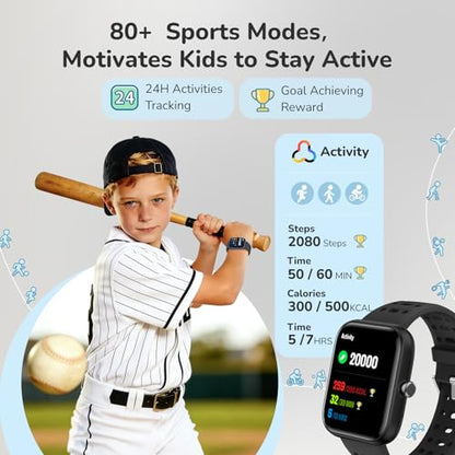 ENOMIR Kids Smart Watch No Phone Needed, Fitness Tracker Watch for Kids - color: Black, size: 1 Strap