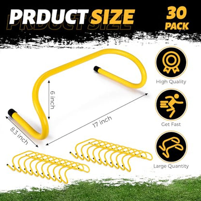 Wettarn 30 Pcs 6" Speed Agility Training Hurdles - color: Yellow