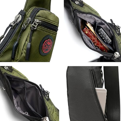 NICGID Sling Bag Chest Shoulder Backpack Crossbody Daypack for Men Women - color: Army Green-2620n