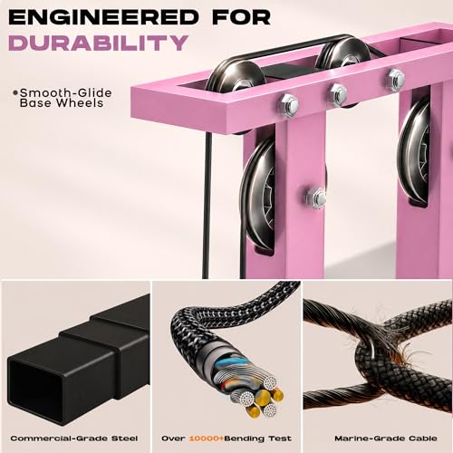 TOUSAINS TOUSAINS CR63 Foldable Cable Machine for Home Gym - color: Pink