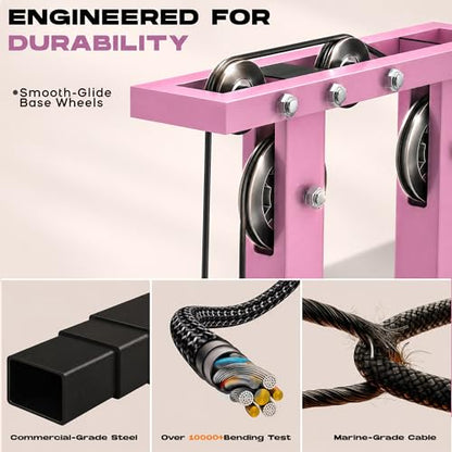 TOUSAINS TOUSAINS CR63 Foldable Cable Machine for Home Gym - color: Pink