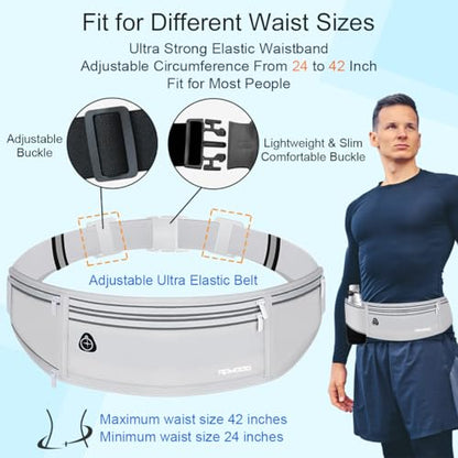 Fanny Pack with Water Bottle Holder, Running Hydration Belt, Grey - color: 09-Light Grey