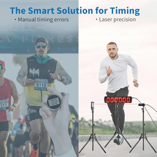 Indoor Wired Laser Timer for Training,LED Stopwatch Race Clock,Racing Timer,Skating Track and Field Running for Sprints Bike Motorcycle - style: 27 x 6.1inch