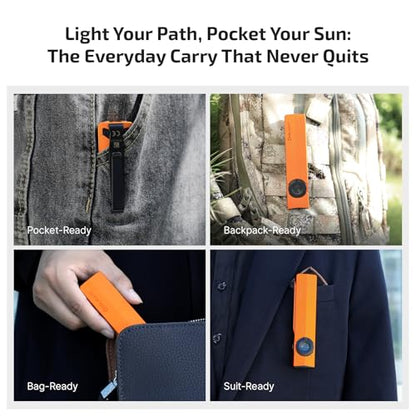 OLIGHT ArkPro EDC Flat Flashlight Rechargeable, Pocket Light, Orange CW - color: Orange