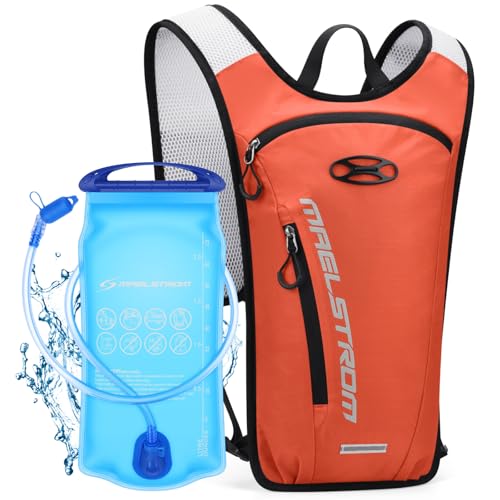 Maelstrom Hydration Backpack with 2L Water Bladder,Lightweight Running Vest - color: Orange