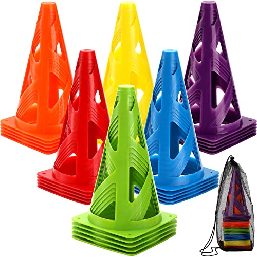 ZEAYEA 30 Pack Agility Training Sport Cone, 9 Inches Soccer Cones with Carry Bag, Basketball Training Cones for Soccer Football Basketball Speed Grab Drills and Training