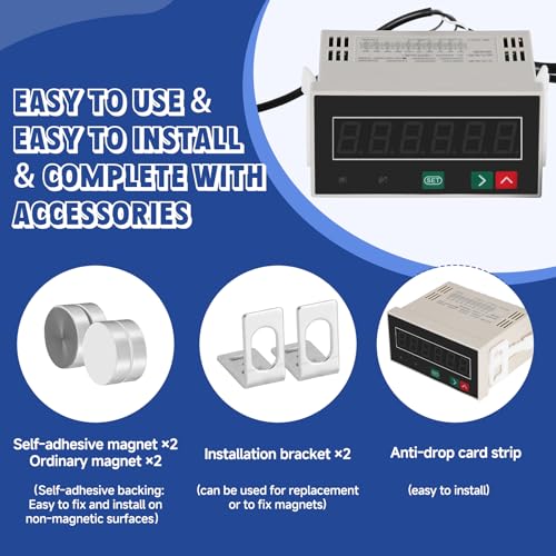 JIAWANSHUN Bidirectional LED Digital Counter, Copper Sensor with Alarm 110V