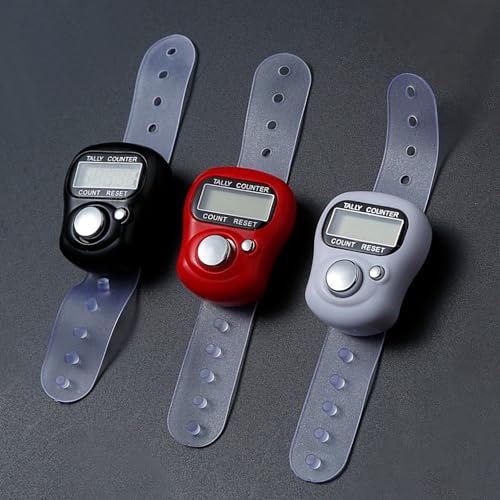 10 Pack Mini Digital Finger Clicker Counter - Adjustable Ring Hand Tally Lap Counters for Knitting Crochet Classroom Pitch People Counting