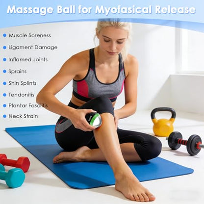 Massage Ice Roller Ball - Cold & Heat Therapy Roller for Deep Tissue Massage Pain Relief, Plantar Fasciitis Roller (Black & Green) - color: Black & Green