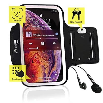 RevereSport Armband for iPhone 17/16/15/14/13/12. Running Phone Arm Holder for Sports, Gym Workouts and Exercise - size: 6.1" Screen