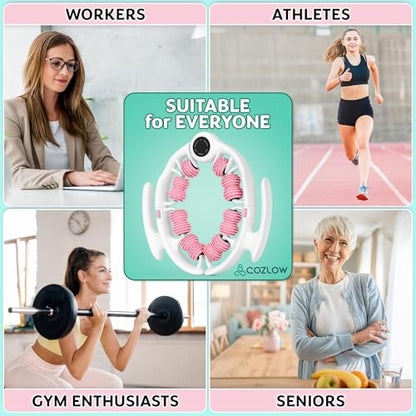 COZLOW Cellulite Massage Roller - Pink - Anti-Cellulite Massager with Detachable Roller Handles for Thighs, Legs & Buttocks - Fascia Massage Tool for Lymphatic Drainage & Deep Tissue Therapy