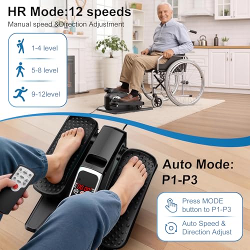 Under Desk Elliptical Leg Exerciser While Sitting for Seniors - color: Silver