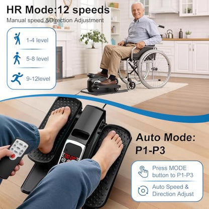 Under Desk Elliptical Leg Exerciser While Sitting for Seniors - color: Silver