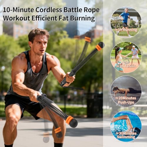 Ropeless Battle Rope, Portable Adjustable Strength Training for Home Gym