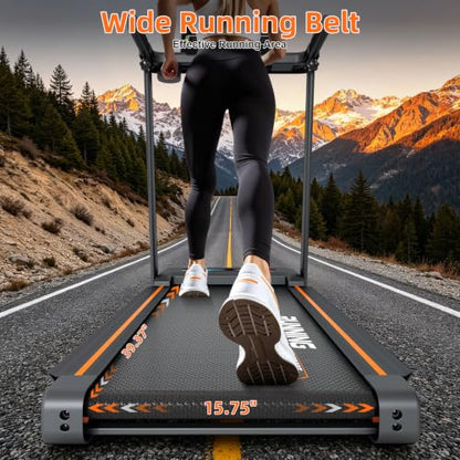 Foldable Treadmill for Home with 15% Auto Incline,300 lb, App, 12 HIIT