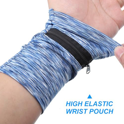 PATIKIL Wrist Pouch Wrist Wallet Sports Wristband Wallets with Zipper Pocket for Running Jogging Hiking Cycling Yoga - color: Blue, Dark Gray, Rose Red