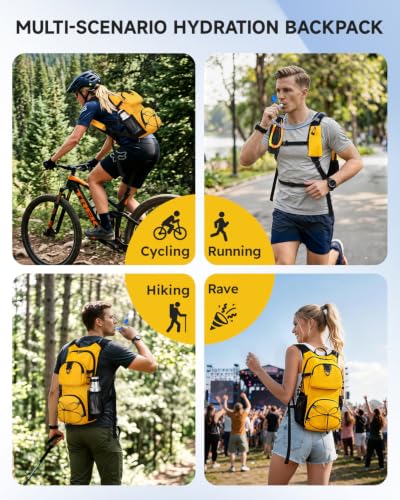 MOKURA 18L Lightweight Hydration Backpack with 2L Water Bladder - color: Yellow