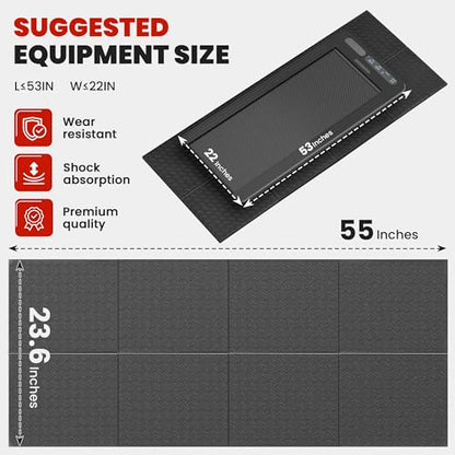 Walking Pad Treadmill Mat for Carpet Floors,55x24 Hardwood Floor Protection - size: 55"L x 24"W x 0.16"Th