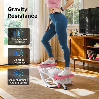 MERACH Rocking Steppers for Exercise at Home, 3D Motion Stair Stepper - color: white