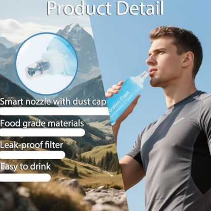 CLINTT 250ml Soft Flask, Foldable Running Water Bottle, TPU Folding Soft Water Flask, BPA-Free Collapsible Flask for Hydration Pack Running Vest, Cycling, Climbing, Hiking - 1Pcs, Blue - color: 250ml blue