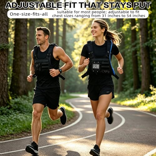 Running Hydration Vest with 2L Bladder, Breathable, Reflective, Multi Pocket Chest Pack for Men and Women, Marathon, Trail Running, Hiking and Cycling