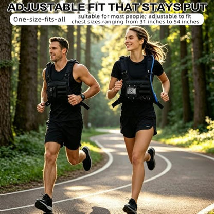 Running Hydration Vest with 2L Bladder, Breathable, Reflective, Multi Pocket Chest Pack for Men and Women, Marathon, Trail Running, Hiking and Cycling
