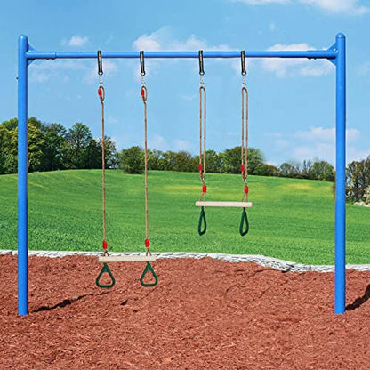 Trapeze Swing Bar with Rings, Wooden Trapeze Swing Bar for Indoor/Outdoor - color: Green