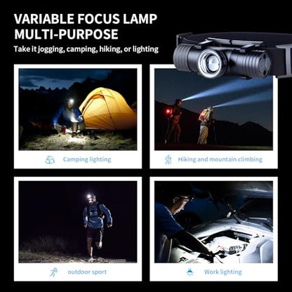 Our Rechargeable Headlamp - 1200 Lumen LED Headlight, USB Rechargeable - IPX4 Waterproof with a 60 ft Bright Flashlight Beam - Essential for Hiking & Outdoor Camping Gear, Black