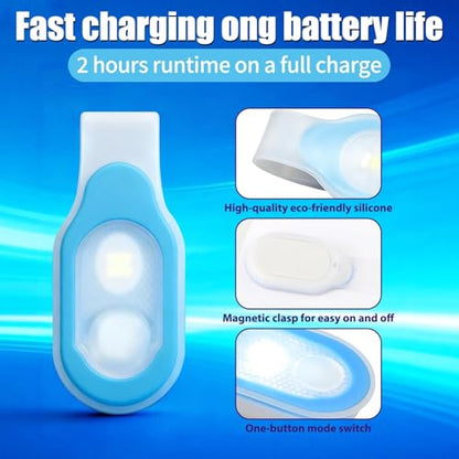 Nurse Night Light Rechargeable LED Clip on Flashlight for Night Shift - color: Blue