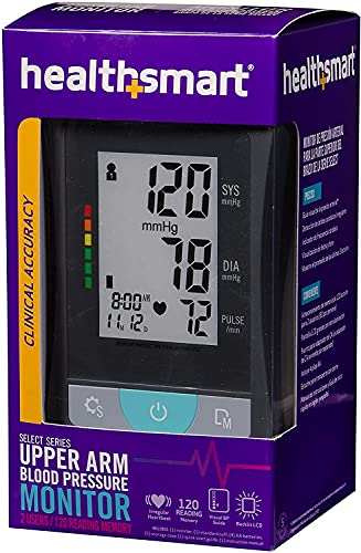 HealthSmart Digital Select Arm Blood Pressure Monitor with Automatic Upper Arm Cuff that Displays Blood Pressure, Pulse Rate and Irregular Heartbeat, Stores up to 120 Readings for 2 Users - size: Select, style: Arm