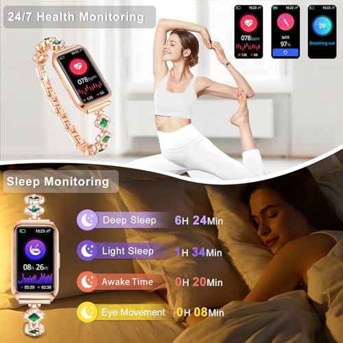 1.47" Smart Sports Watch, 10-Day Battery, IP68 Waterproof - color: Rose Gold-Green