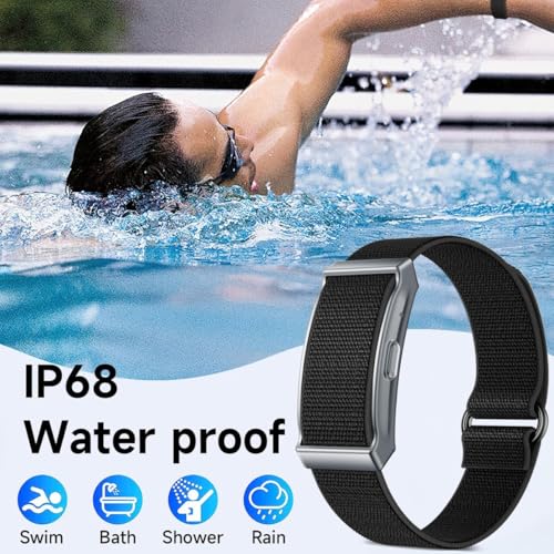 Smart Bracelet Health Wristband Fitness Tracker Heart Rate Monitor Sleep Tracker Step Counter Pedometer Multi Sport Modes Waterproof Wearable Activity Tracker, Free App, Silicone & Nylon Strap
