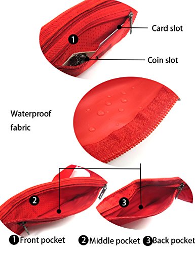 Naoki Outdoor Sports Running Jogging Cycling Hiking Camping Climbing Travel Ultra-thin Waterproof Polyester Waist Pack/Bag Runner Belt(Red) - color: Z-Red