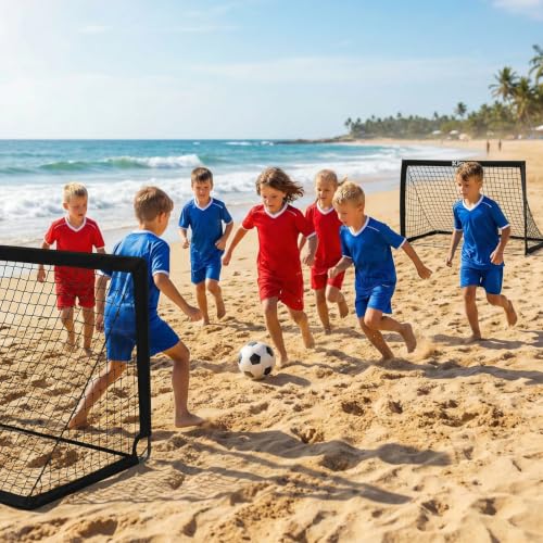 Soccer Goal, Kids Soccer Goals for Backyard Set of 2, Pop Up Soccer Net - color: Black, size: 4X3 FT